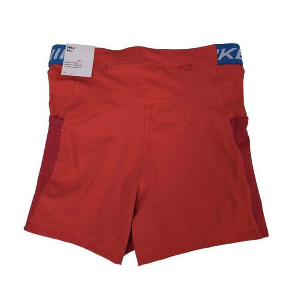 Nike Pro Training Shorts‎ Womens Small Orange Red Blue 3" High Rise Tight Fit - Picture 3 of 10